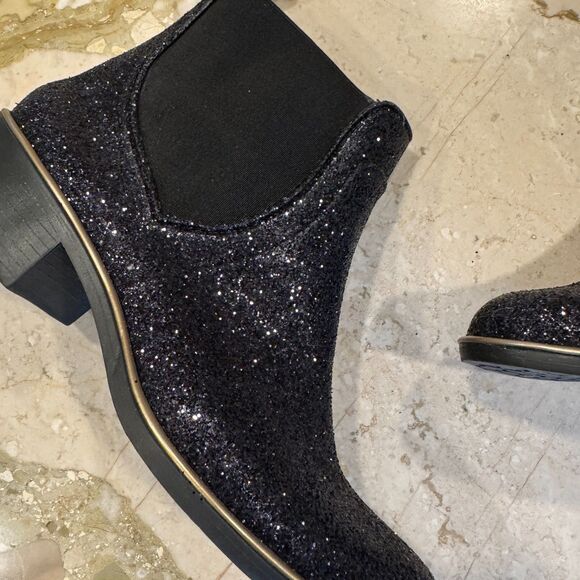 Kate Spade New York Black Sedgewick Glitter Rain Ankle Booties Womens Size 10/11 - Picture 6 of 12